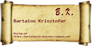 Bartalos Krisztofer névjegykártya