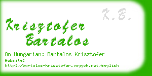 krisztofer bartalos business card